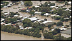 Vista áerea da cidade de Rockhampton inundada