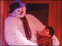 Pic courtesy Herbie Knott: Snowman and little boy