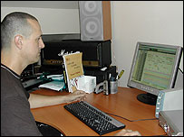 Guy at his mixing desk