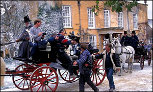 Pride and Prejudice being filmed at Luckington Court, Chippenham