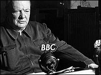 Winston Churchill at the BBC during WW2