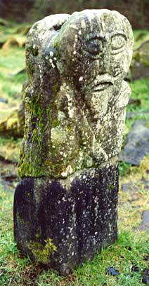 Janus stone on Boa Island. Photo taken by David Ellison