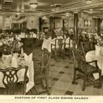 A portion of the First Class Dining Saloon aboard the P. & O. S.S. Rajputana A portion of the First Class Dining Saloon aboard the P. & O. S.S. Rajputana