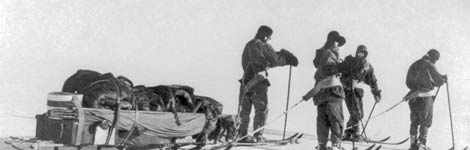 Scott walking in the Antarctic