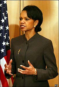 A secretária de Estado americana, Condoleezza Rice