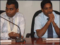 Doctors addressing a press conference arranged by the security officials (file photo)