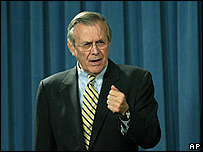 O secretário de Defesa dos Estados Unidos, Donald Rumsfeld