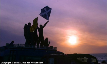 British Intervarsities Surf Champs, Cornwall 07, and Aberdeen Uni raise the flag, among them, our man Malachy Kelly.
