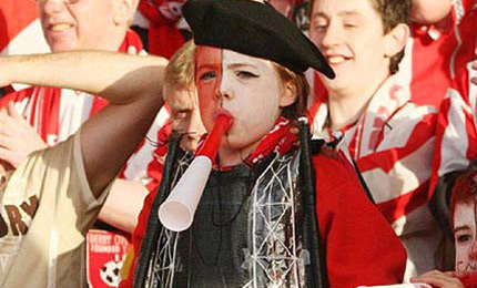 One young supported tooting for Derry. Pic: Billy McLeod