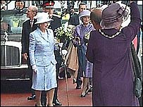 The Queen opens Pride Park Stadium