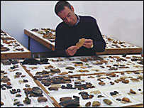 Processing some of the finds (Exeter Archaeology)