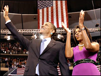 میشل و باراک اوباما در سنت پاول مینه سوتا- 3 ژوئن 2008