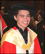 Rosi Sexton at her graduation ceremony