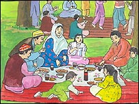 خانواده ها در جمع هم میله می کنند