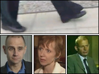 A walking set-up, and three 'noddies'