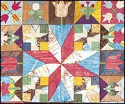 Silk patchwork coverlet: © Quilters’ Guild 