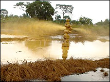 نشت نفت در میدان نفتی بونگا