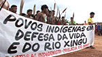 The Kayapo and other tribes of the Xingu river hold a protest against a proposed dam on the river.