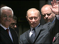 Mahmúd Abbás a Vladimir Putin