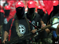 Membros da Frente Popular pela Libertação da Palestina na Cidade de Gaza