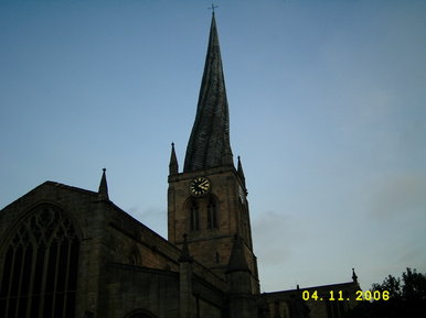 Spire in dusk