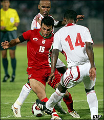 غلامرضا رضایی در بازی ایران و امارات