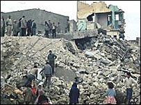 خرابه ها و مردم بی خانمان فلسطینی غزه