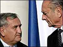 Fransa Cumhurbaşkanı Chirac, Başbakan Raffarin