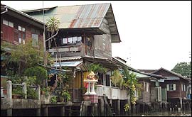 Buildings over looking the river