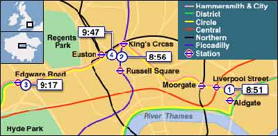 نقشه و زمان انفجارها