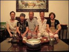 The Yunying family, with daughter Yan pictured left