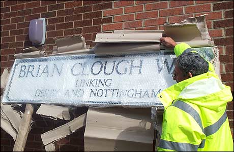 'Brian Clough Way' sign
