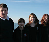 L-R Ruairidh, Jessica, Bryony and Galen begin life at the Mallaig High School