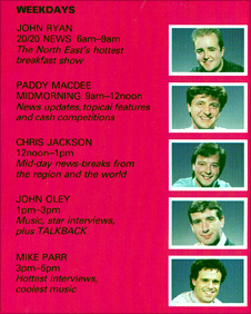 Radio Newcastle line up circa 1988