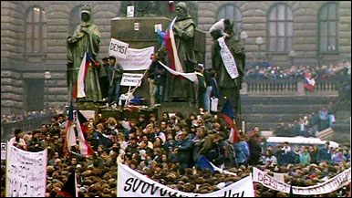 Prague, 1989 Demonstrators on Wenceslas Square