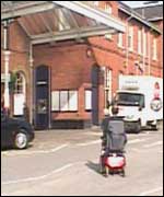 Peter arriving at the train station