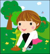 زرمينه از نهال و درختان مواظبت می کند