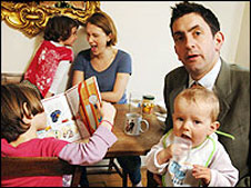 Justin Rowlatt and family