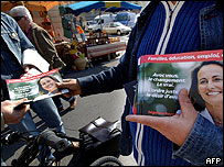 Partidários da candidata socialista Ségolène Royal
