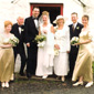 Sheila's daugher Joanna's wedding day. (L - R) Daugher Susan, husband Charlie, son-in-law Steve, daughter Joanne, Sheila, son Charlie, daughter Rose
