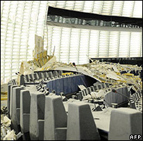 Debris in European Parliament in Strasbourg