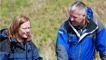 Derek and Sian on the wooden bridge over Afon Gyrach.