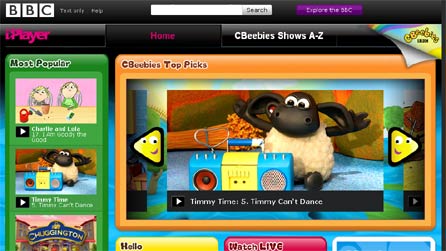Screenshot from CBeebies iPlayer