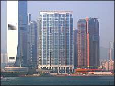 香港西九龙填海区的豪宅群（18/10/2010）