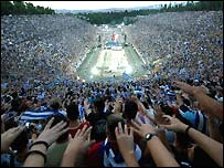 Řekové na stadionu