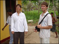 Nick in Sri Lanka with Bob Webb.