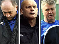 Các ông Scolori, Wilkins và Hiddink (từ trái sang)