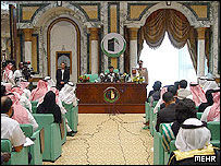 محمود احمدی نژاد در نشست خبری در مکه