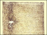 Magna Carta là đại hiến chương của Anh ban hành năm 1215