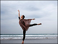 ballet dancer on beach